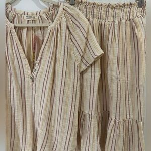 Two piece set cotton skirt and top